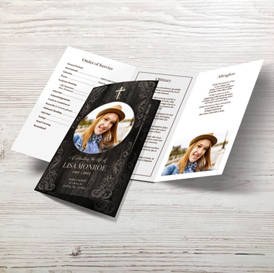 Show details for Rustic Light Brown Trifold Program