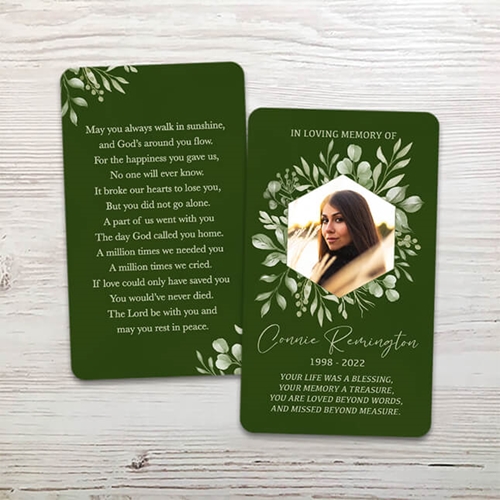 Show details for Olive Leaf Memorial Card