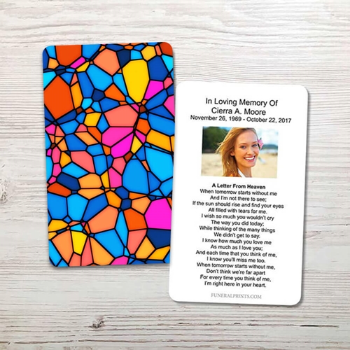 Show details for Vibrant Mosaic Memorial Card
