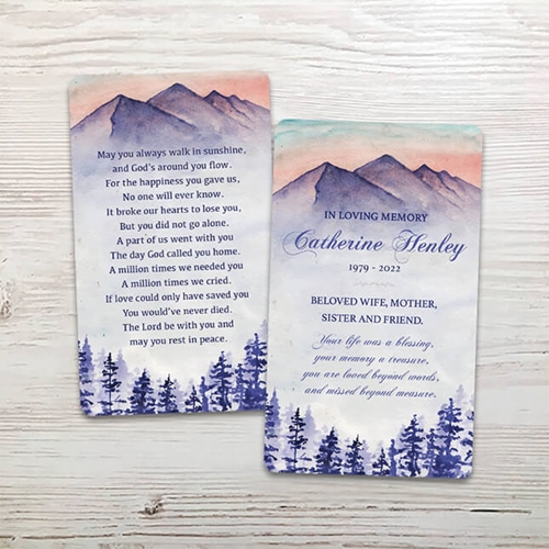 Show details for Blue Trees Memorial Card