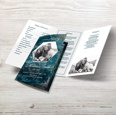 Show details for Jade Marble Trifold Program