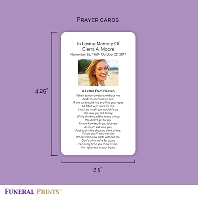 Show details for Openings in Heaven Quote Prayer Card