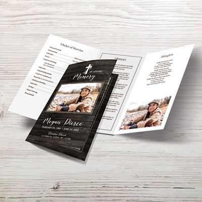 Show details for Rustic Religious Memorial Package